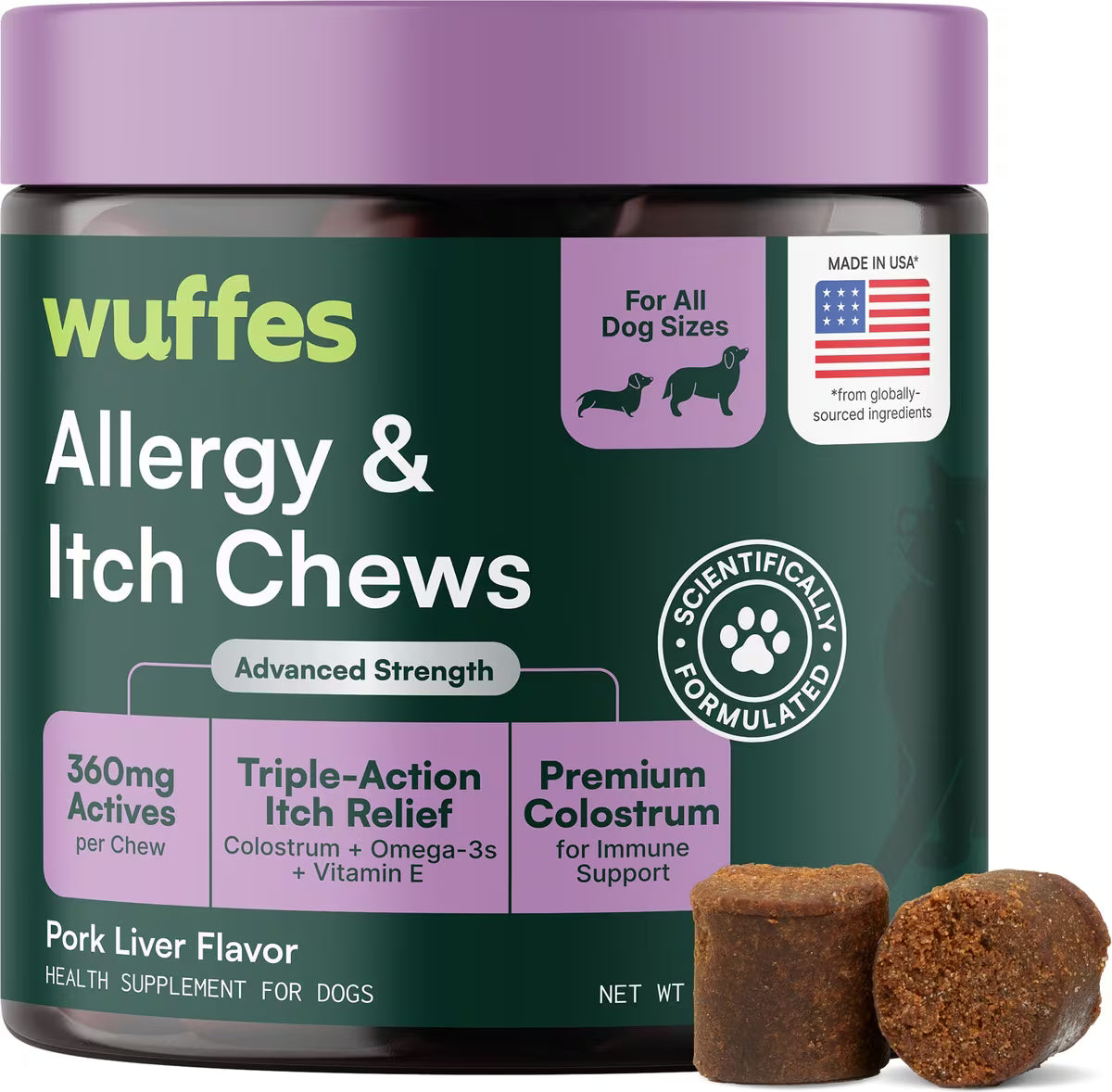 Wuffes Advanced Allergy & Itch Chews 50ct.