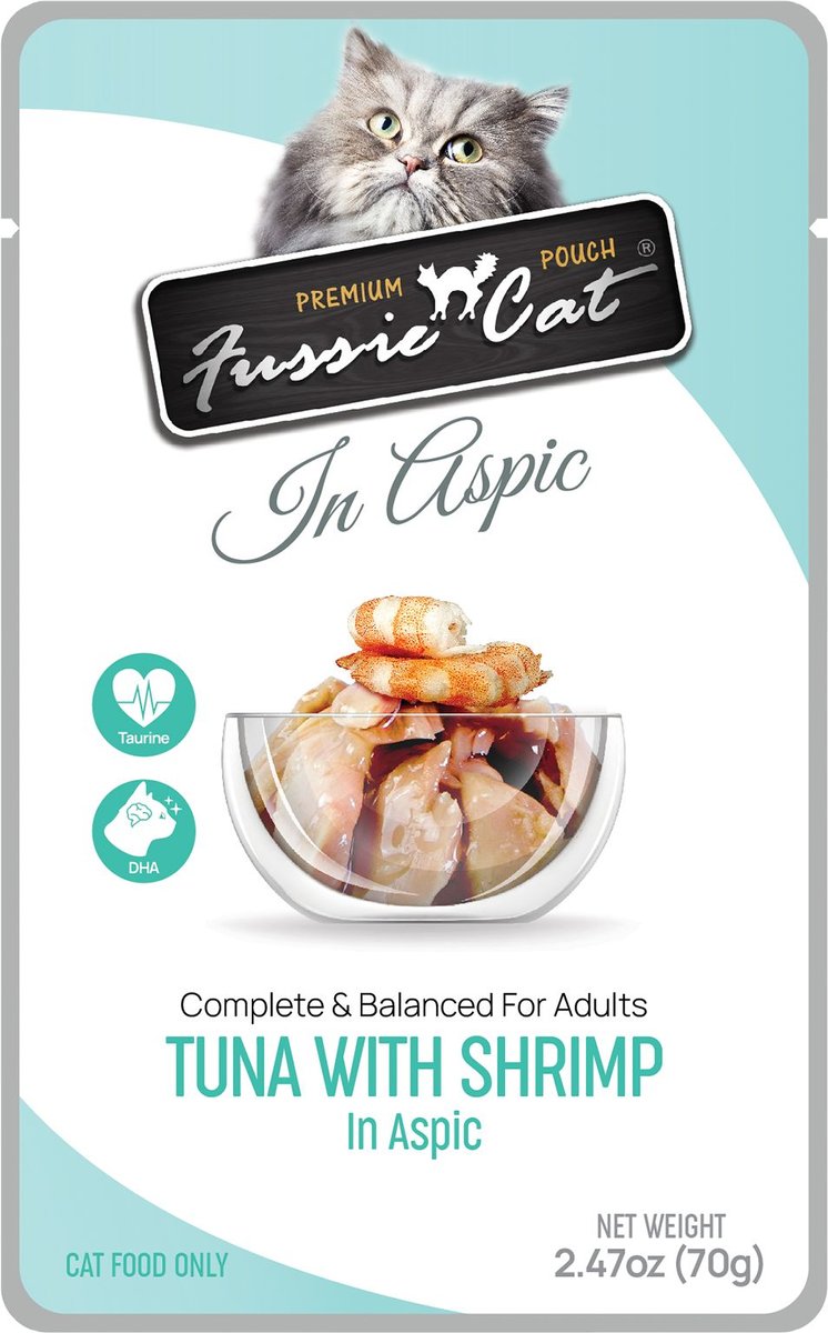 Fussie Cat Tuna & Shrimp Aspic Pouch 2.47 oz