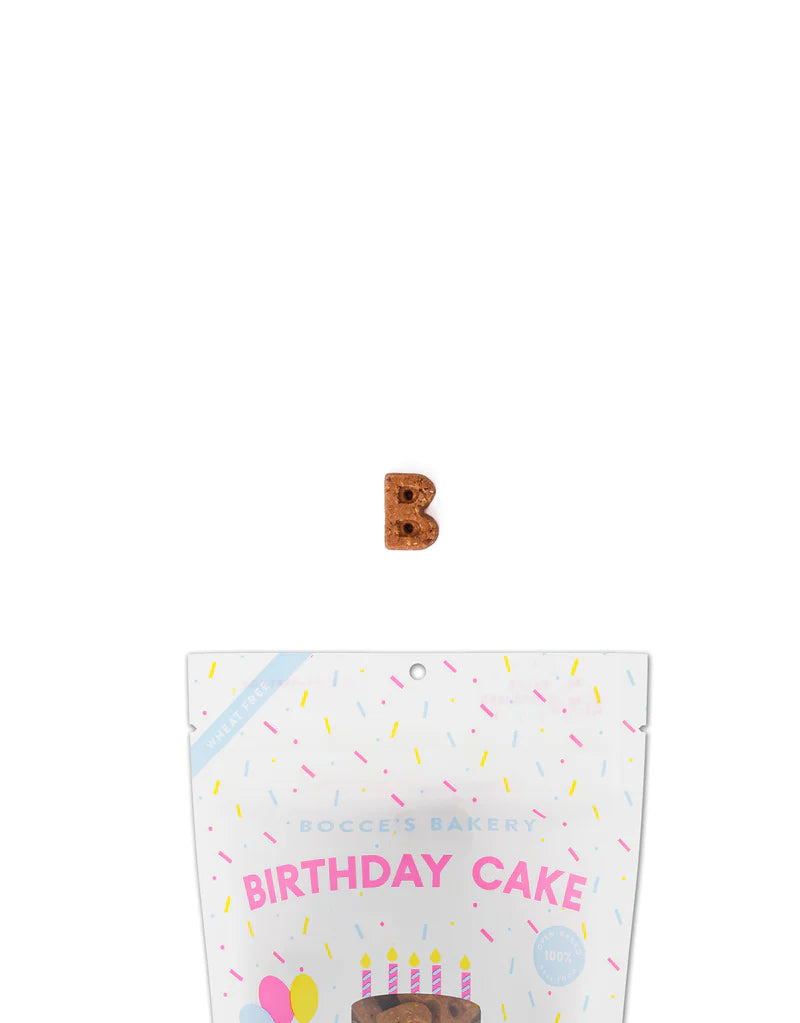 Bocce's Bakery Birthday Cake with Peanut Butter, Carob and Vanilla Flavors Dog Treats - 5oz
