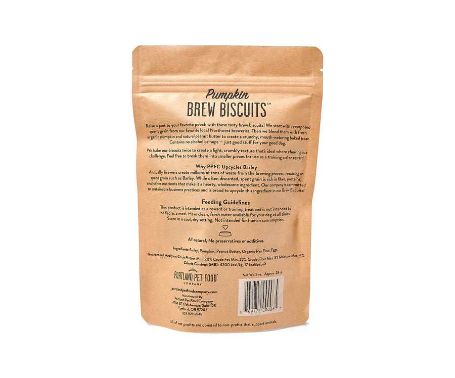 Portland Pet Food Pumpkin Brew Biscuits 5oz