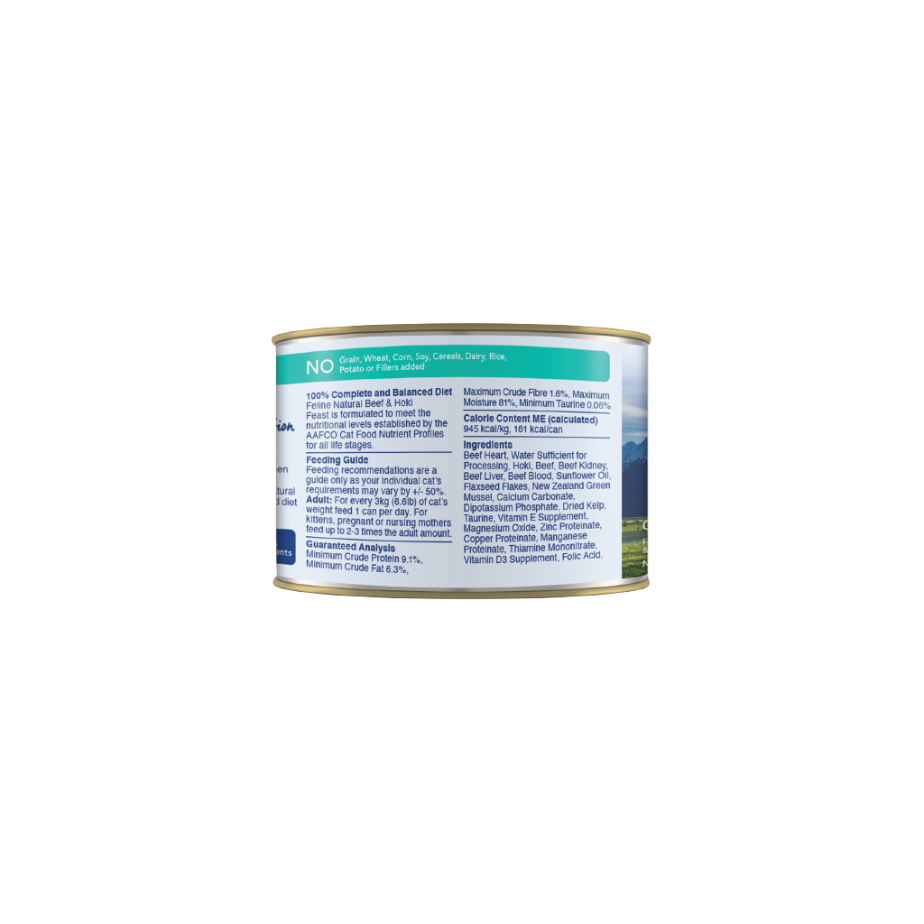 Feline Natural Beef & Hoki Canned Cat Food 6 oz