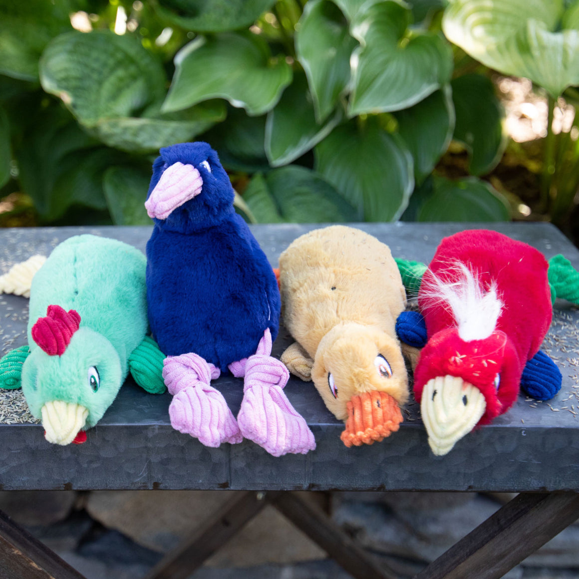 HuggleHounds Fuzzy Flock Knottie Parrot Dog Toy