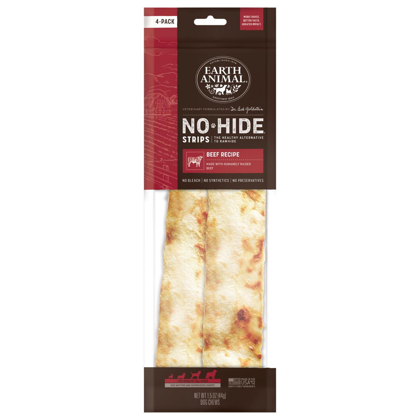 Earth Animal No Hide Beef Strips 4 Pk