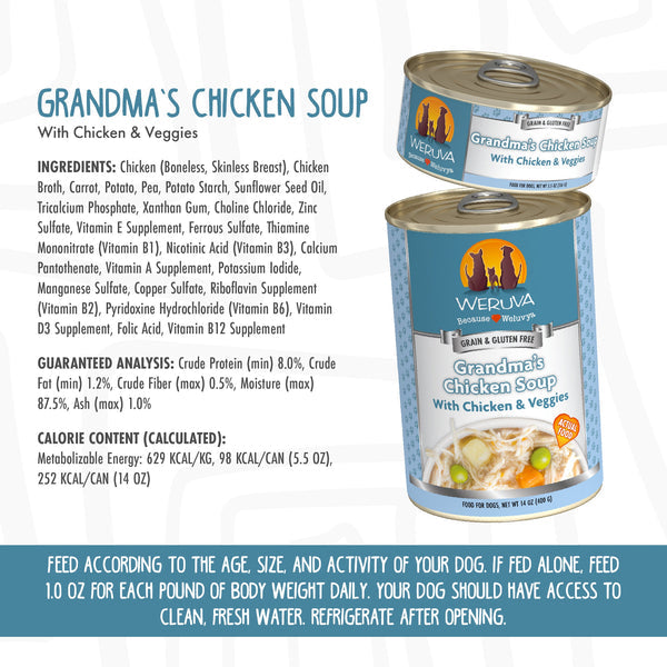 Weruva Grandma's Chicken Soup Canned Dog Food 14-oz