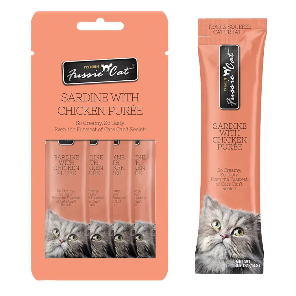 Fussie Cat Sardine with Chicken Puree 4 count