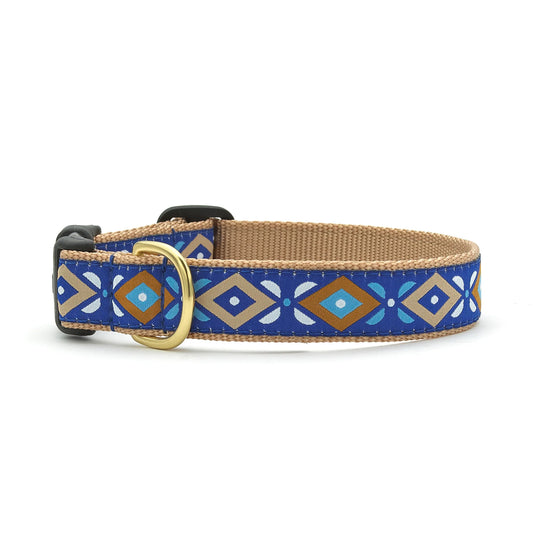 Up Country Aztec Blue Dog Collar