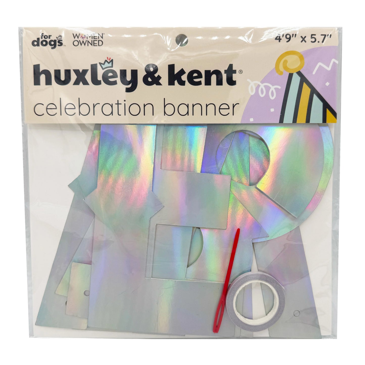 Huxley & Kent Let's Pawty Iridescent Celebration Banner