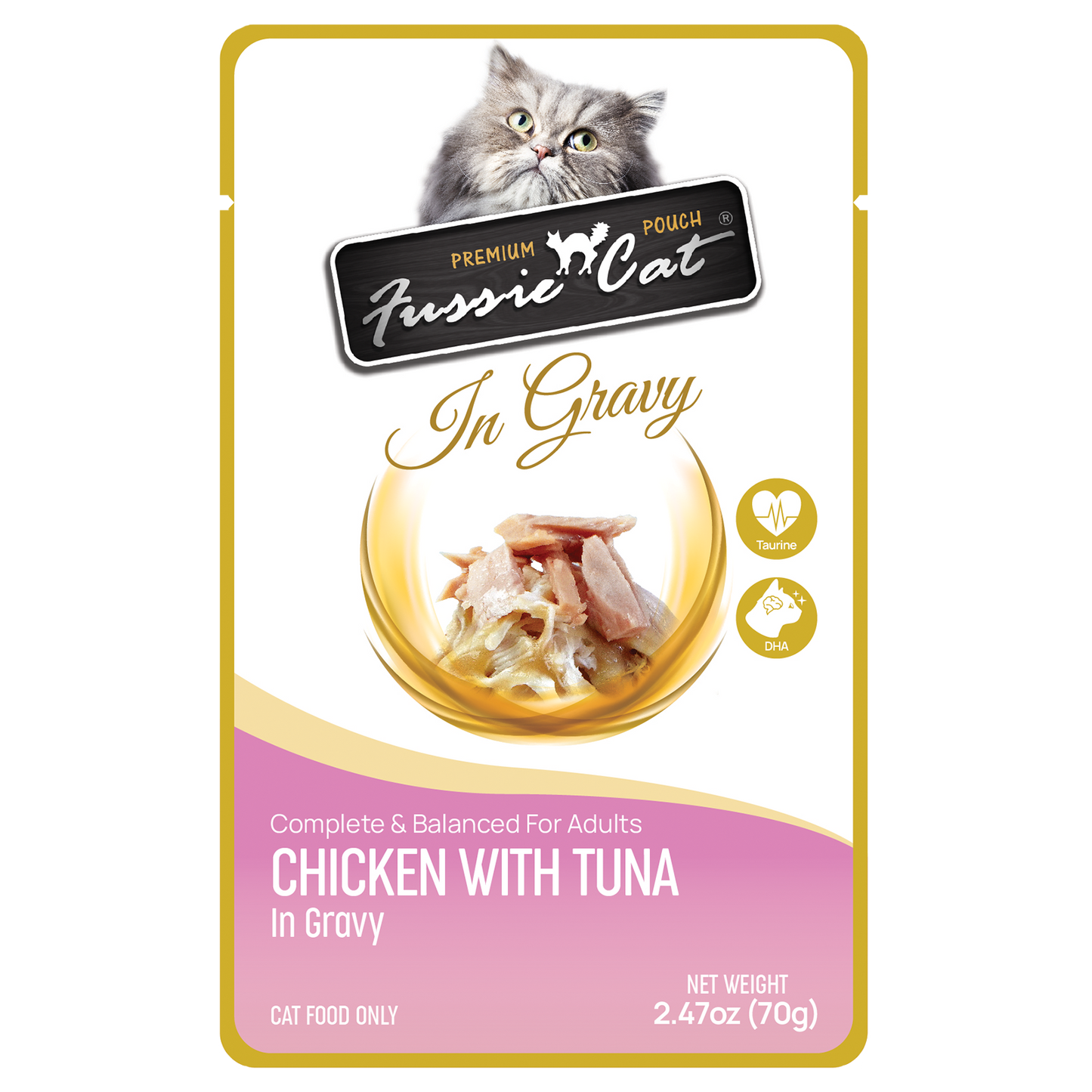 Fussie Cat Chicken & Tuna Gravy Pouch 2.47 oz