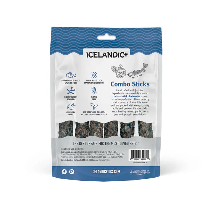 Icelandic Cod & Blueberry Combo Sticks for Dogs 2oz