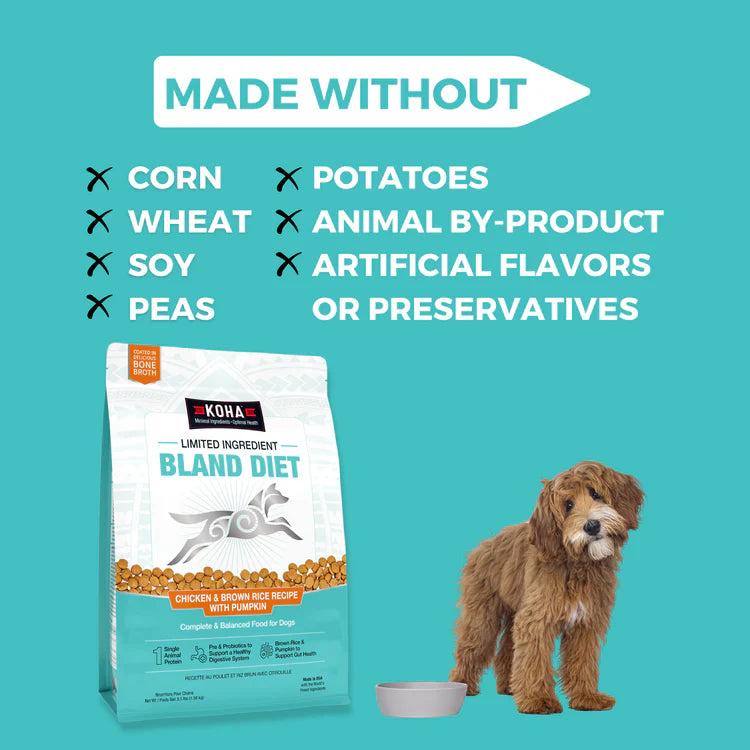 KOHA Limited Ingredient Dry Bland Diet Chicken & Brown Rice Recipe with Pumpkin for Dogs 3.5lb