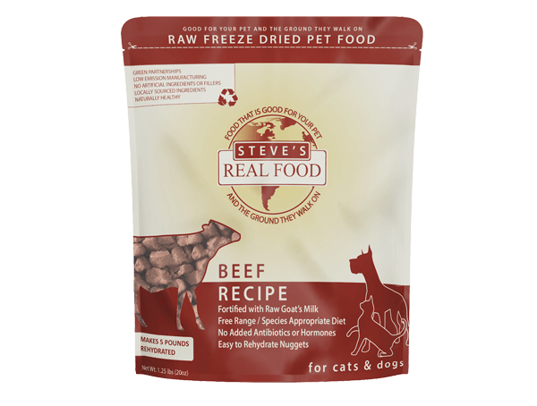 Steve's Real Food Freeze Dried Raw Nuggets Beef Recipe 1.25lb