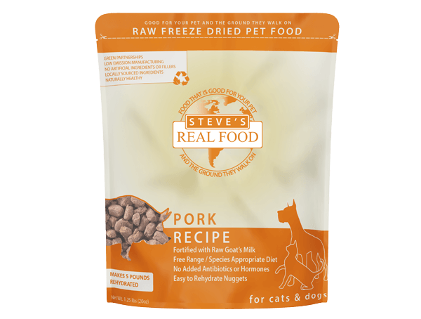 Steve's Real Food Freeze Dried Raw Nuggets Pork Recipe 1.25lb
