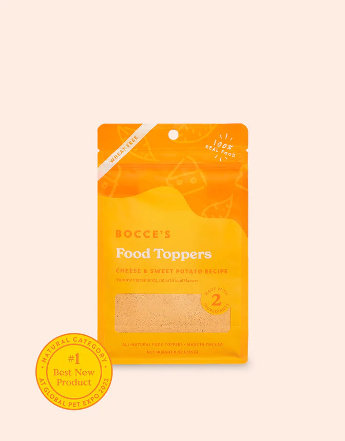Bocce's Bakery Food Topper Cheese & Sweet Potatoe Recipe 8oz
