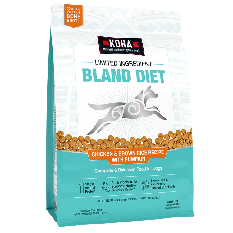 KOHA Limited Ingredient Dry Bland Diet Chicken & Brown Rice Recipe with Pumpkin for Dogs 3.5lb
