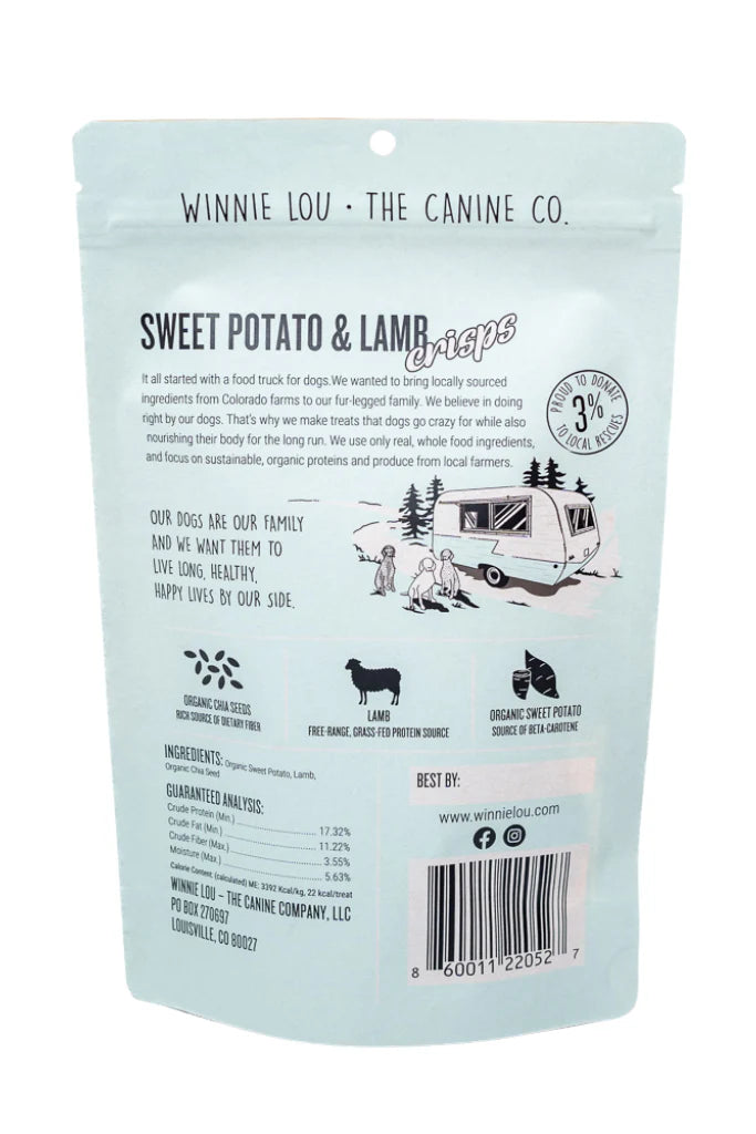 Winnie Lou Sweet Potato & Lamb Crisps 2.5oz