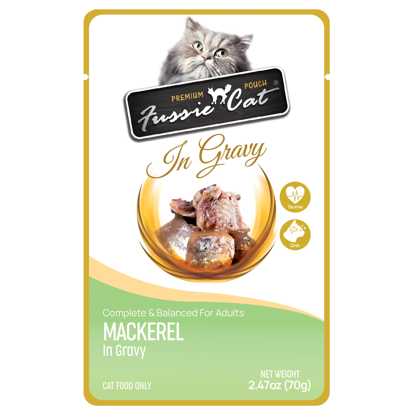 Fussie Cat Mackerel in Gravy Pouch 2.47oz