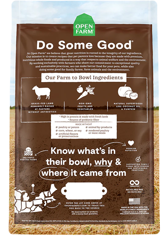 Open Farm Grain Free Pasture Lamb 11lb