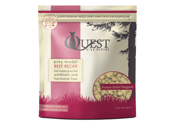 Steve's Real Food Quest Freeze Dried Raw Nuggets Cat Food Beef Recipe 10oz