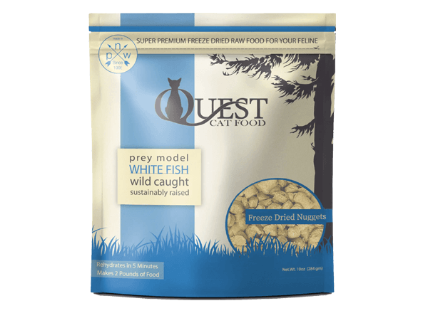 Steve's Real Food Quest Freeze Dried Raw Nuggets Cat Food Whitefish Recipe 10oz