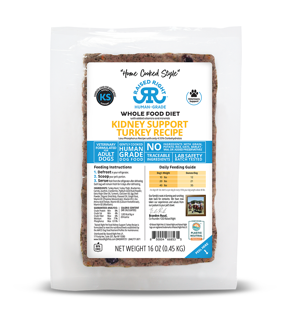 Raised Right Frozen Kidney Support Turkey 16oz