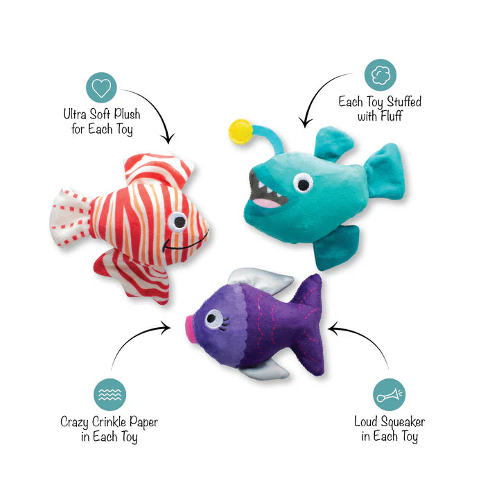 Fringe Studio Any Fin is Possible Small Dog Toys 3 pack