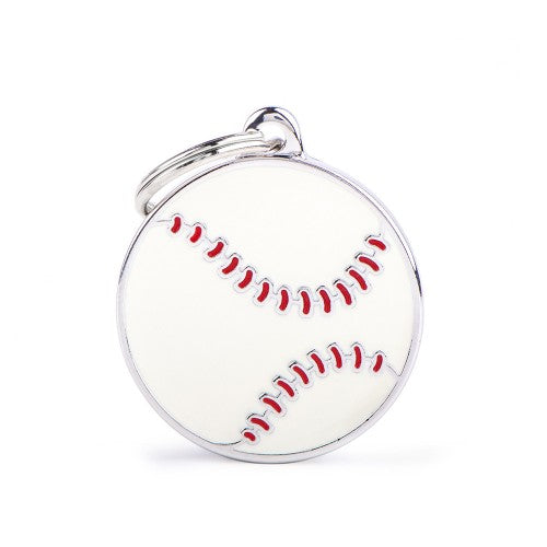 MyFamily Charms Big Baseball Dog Tag