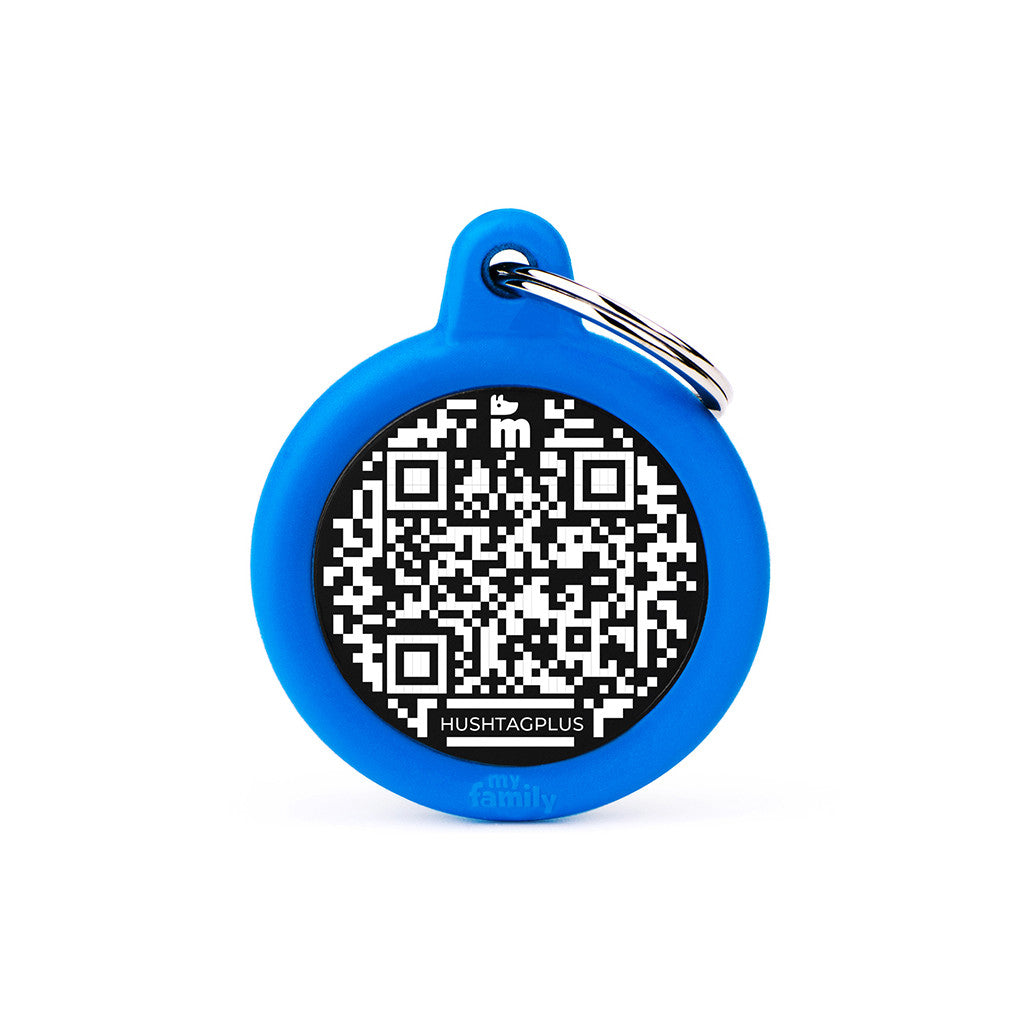 MyFamily Hushtag QR Code Black Circle Aluminum