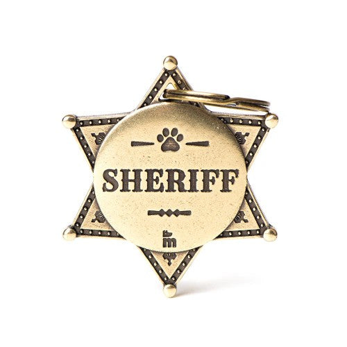 MyFamily Bronx English Brass Sheriff Badge Dog Tag