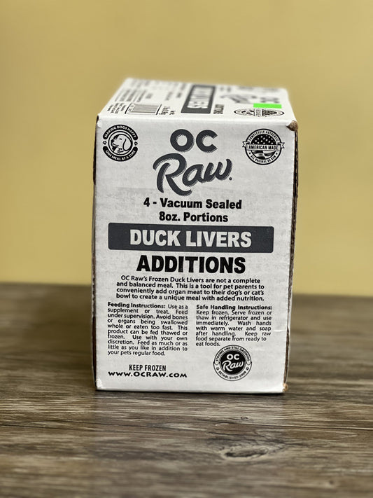 OC Raw Additions Frozen Raw Whole Duck Livers 2lb