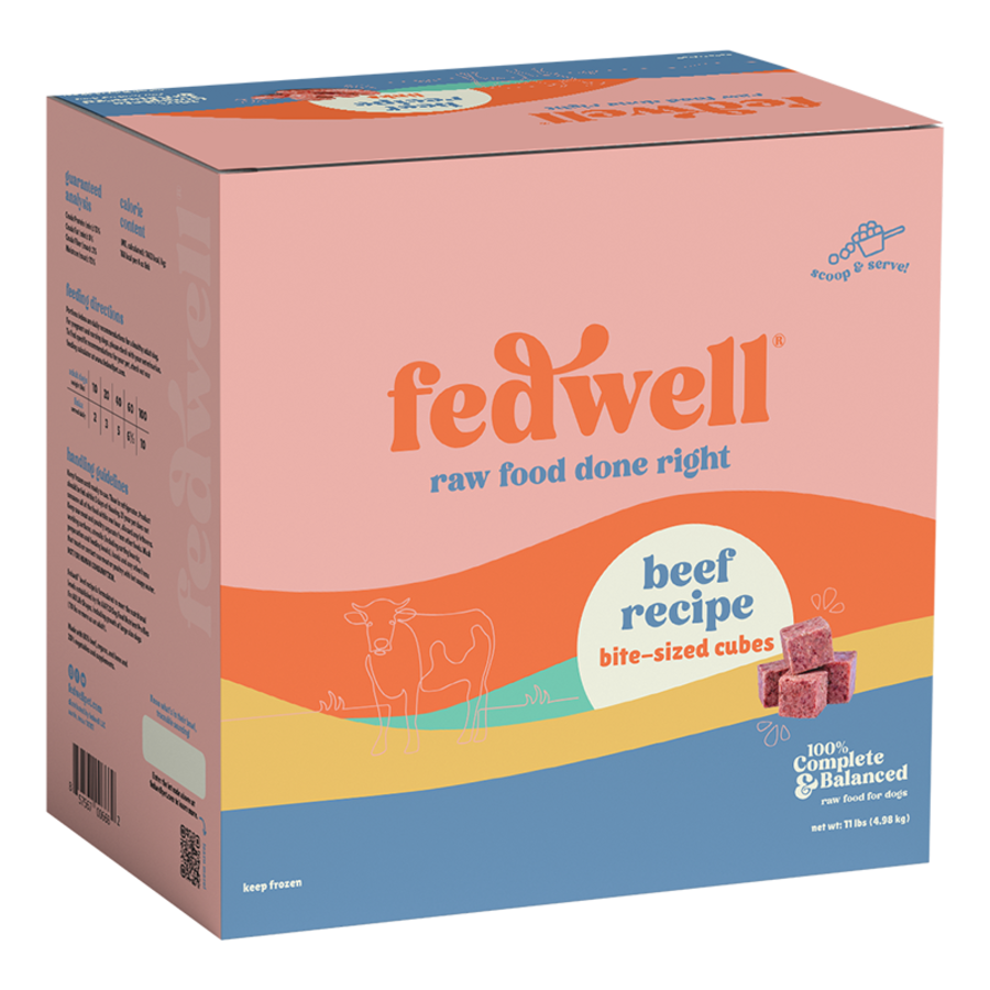Fedwell Dog Frozen Diced Cubes Beef