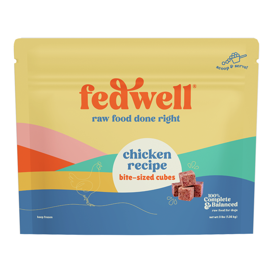 Fedwell Dog Frozen Diced Cubes Chicken