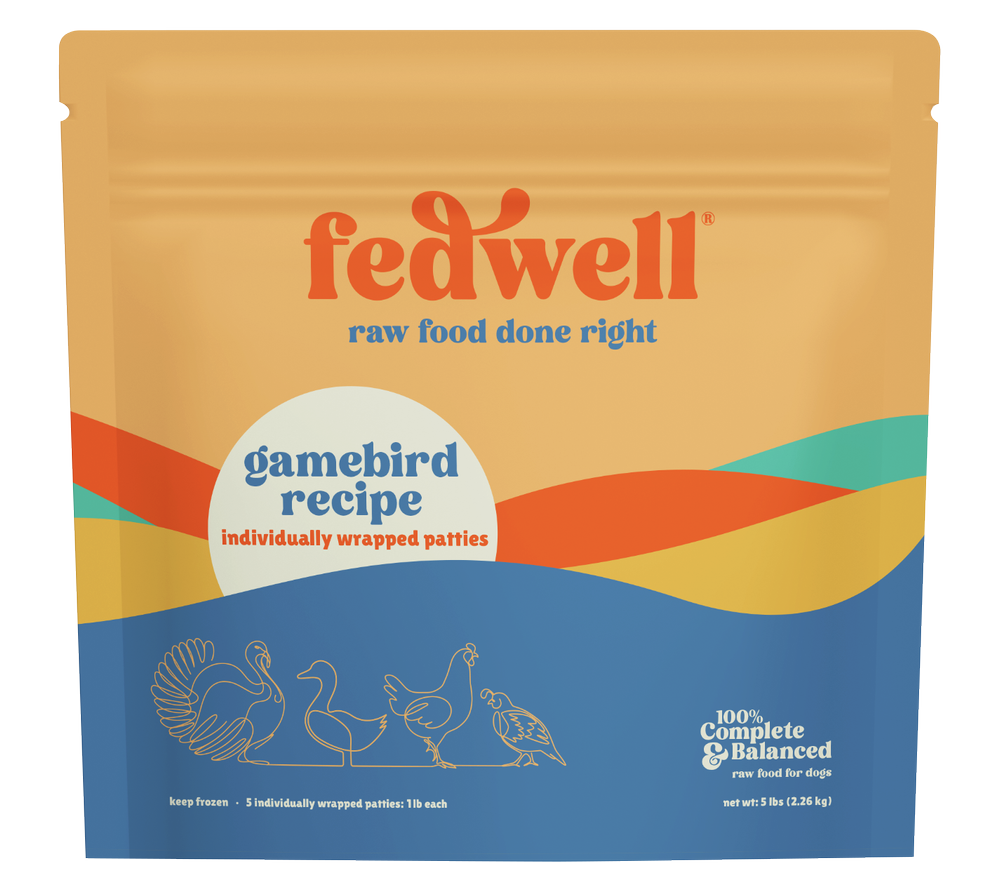 Fedwell Dog Frozen Patties Game Bird Recipe 5lb