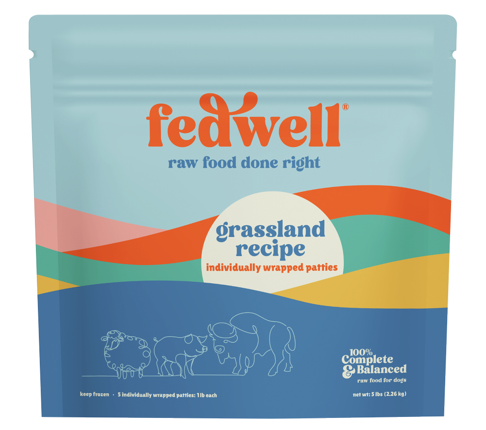 Fedwell Dog Frozen Patties Grassland Recipe 5lb
