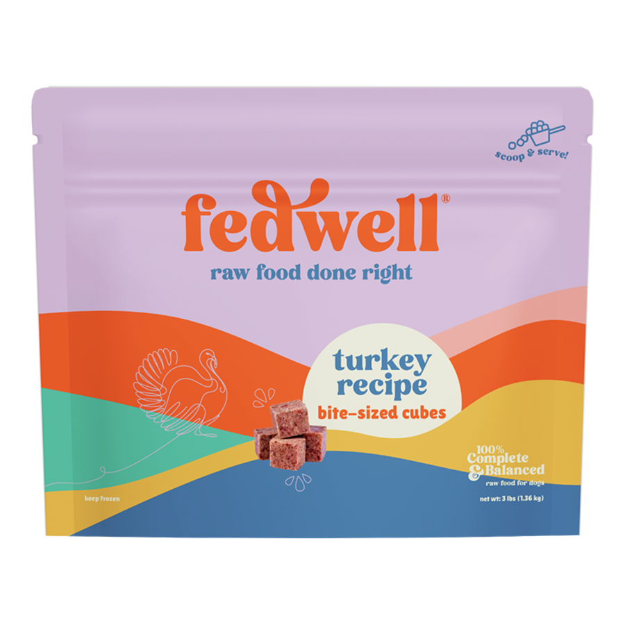 Fedwell Dog Frozen Diced Cubes Turkey