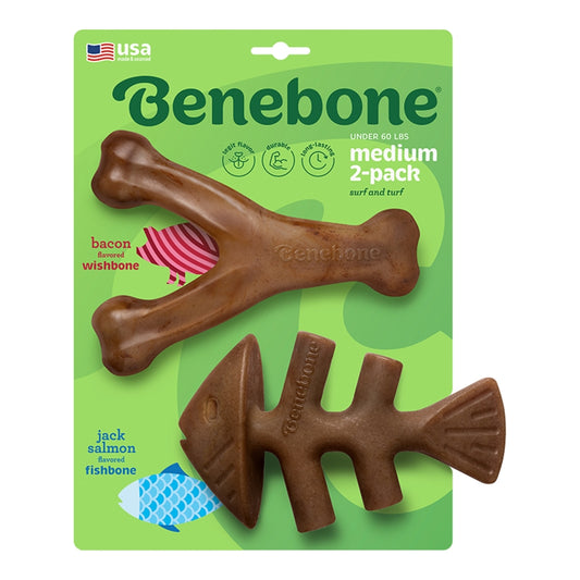 Benebone Wishbone & Fishbone 2 Pack Medium