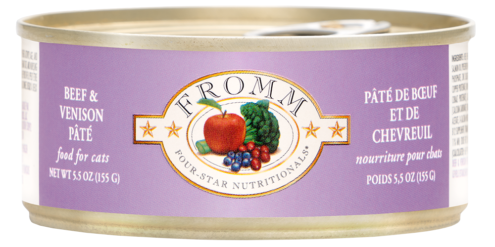 Fromm Four Star Beef & Venison Pate Canned Cat Food 5.5-oz