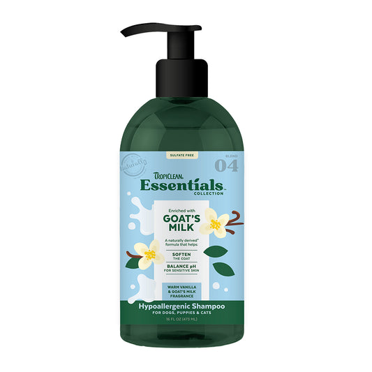 Tropiclean Essentials Shampoo Vanilla & Goat Milk 16oz