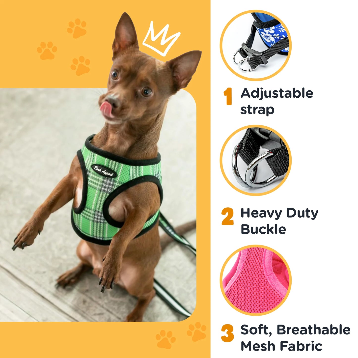 Bark Appeal Blue Mesh Step In Harness