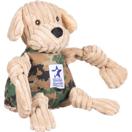 HuggleHounds Camo Yellow Lab Knottie Large Dog Toy