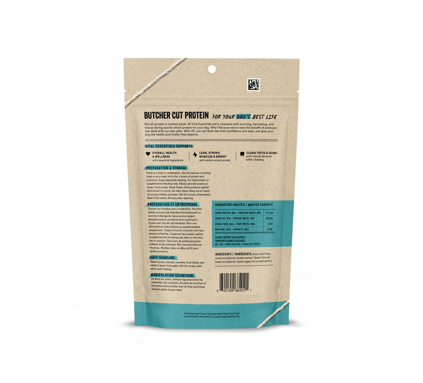 Vital Essentials Freeze-Dried Raw Beef Bites Dog Treats 2.5oz