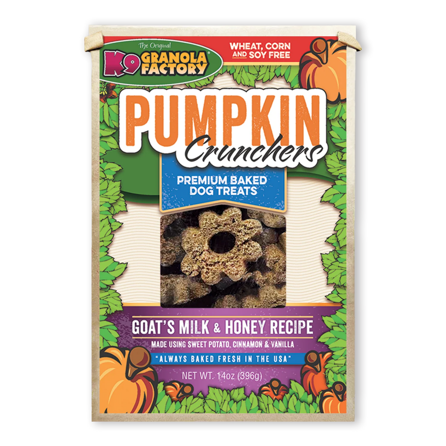 K9 Granola Factory Pumpkin Crunchers Goat Milk & Honey 14oz