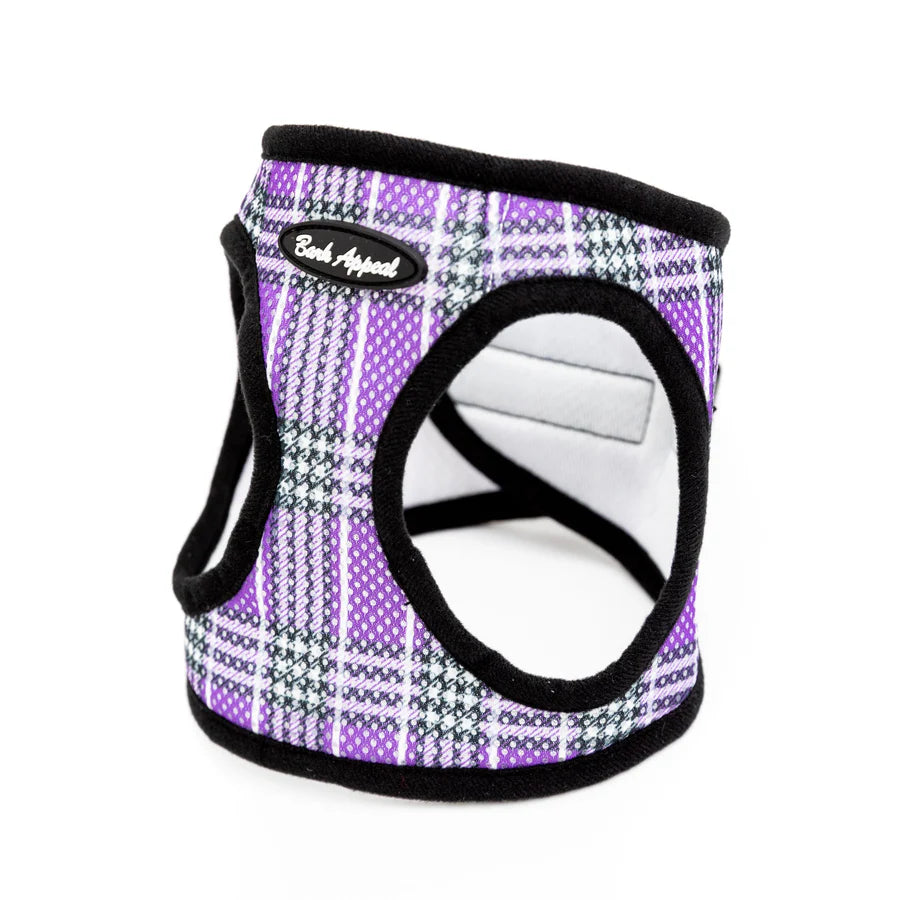 Bark Appeal Lavender Plaid Mesh Step In Harness