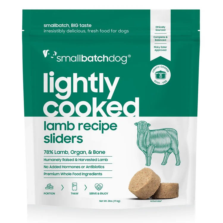 Small Batch Dog Frozen Lightly Cooked Lamb Sliders