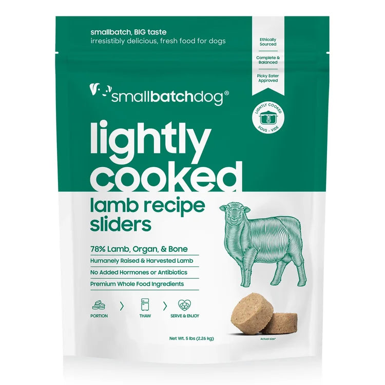 Small Batch Dog Frozen Lightly Cooked Lamb Sliders