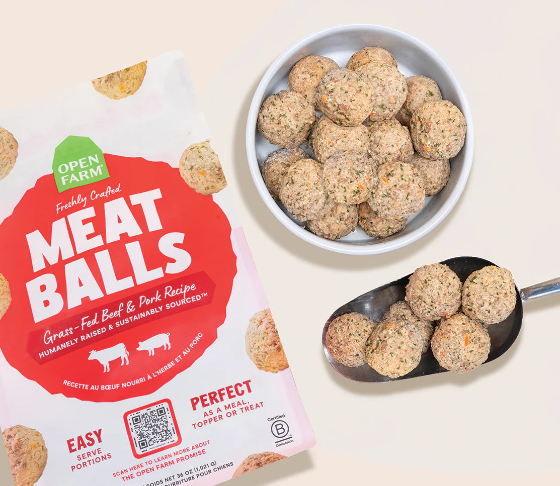 Open Farm Frozen Meatballs Beef & Pork