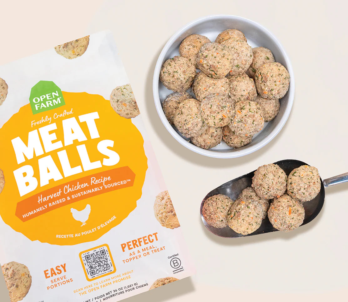 Open Farm Frozen Meatballs Harvest Chicken