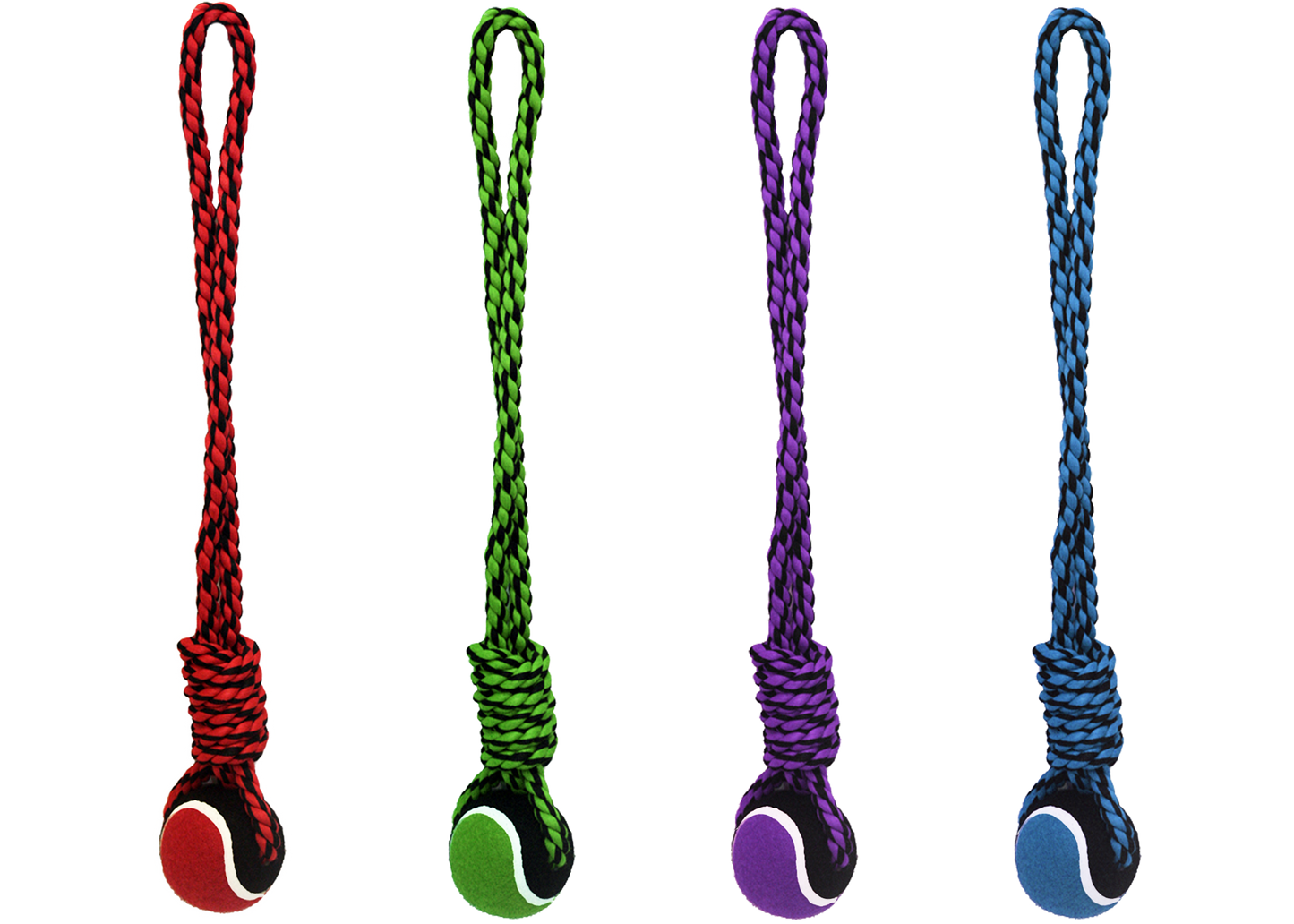 Multipet Knot Rope Tennis Ball Assorted 20"
