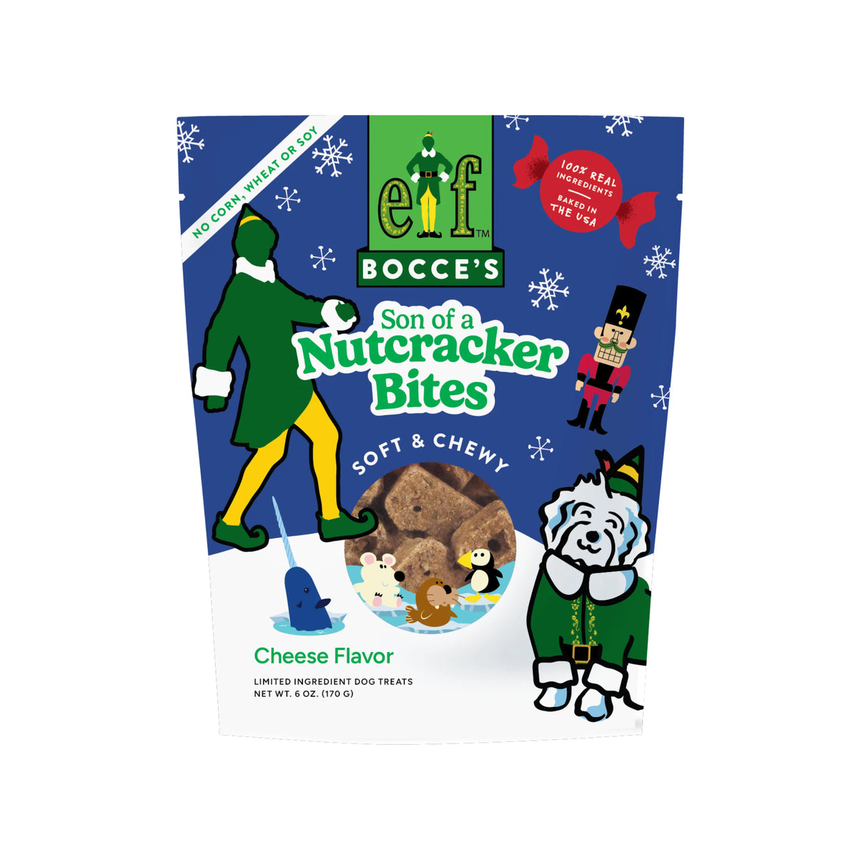 Bocce's Holiday Soft & Chewy Son of a Nutcracker Bites Dog Treats 6oz