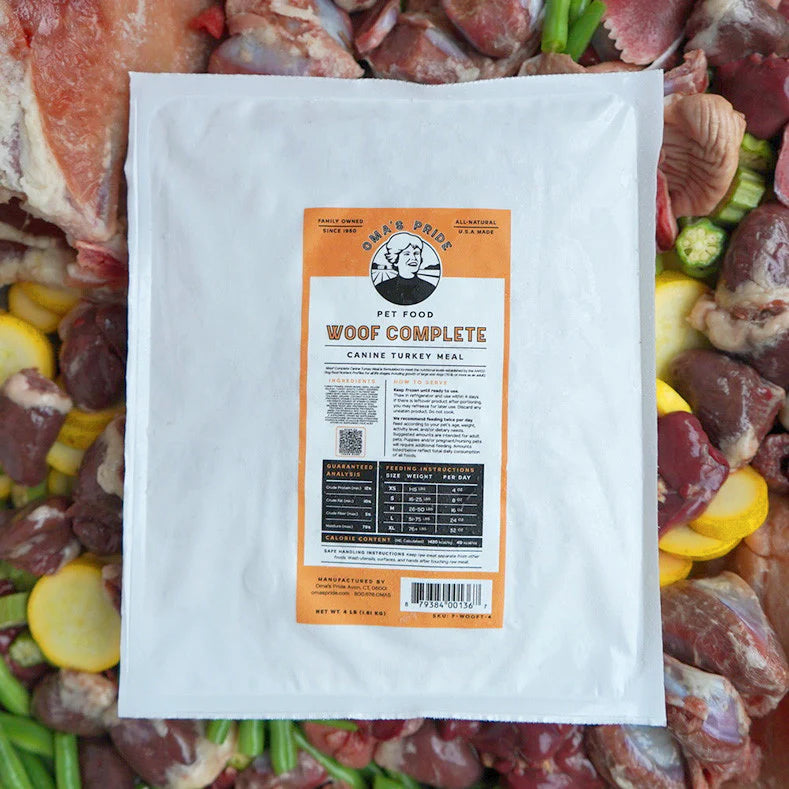 Oma's Pride Dog Woof Complete Turkey 1lb