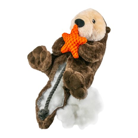 Tall Tails Otter Rope Body Squeaker Dog Toy